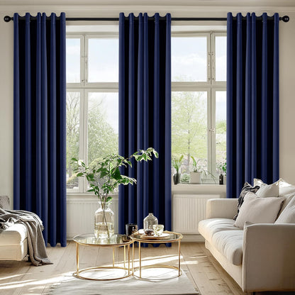 MIULEE Blackout Curtains for Bedroom Living Room 2 Panels, Thermal Insulated Room Darkening Drapes Grommet Noise Reducing Light Blocking Window Treatments 63 Inches Long 40x63 Inch Black - Colors A