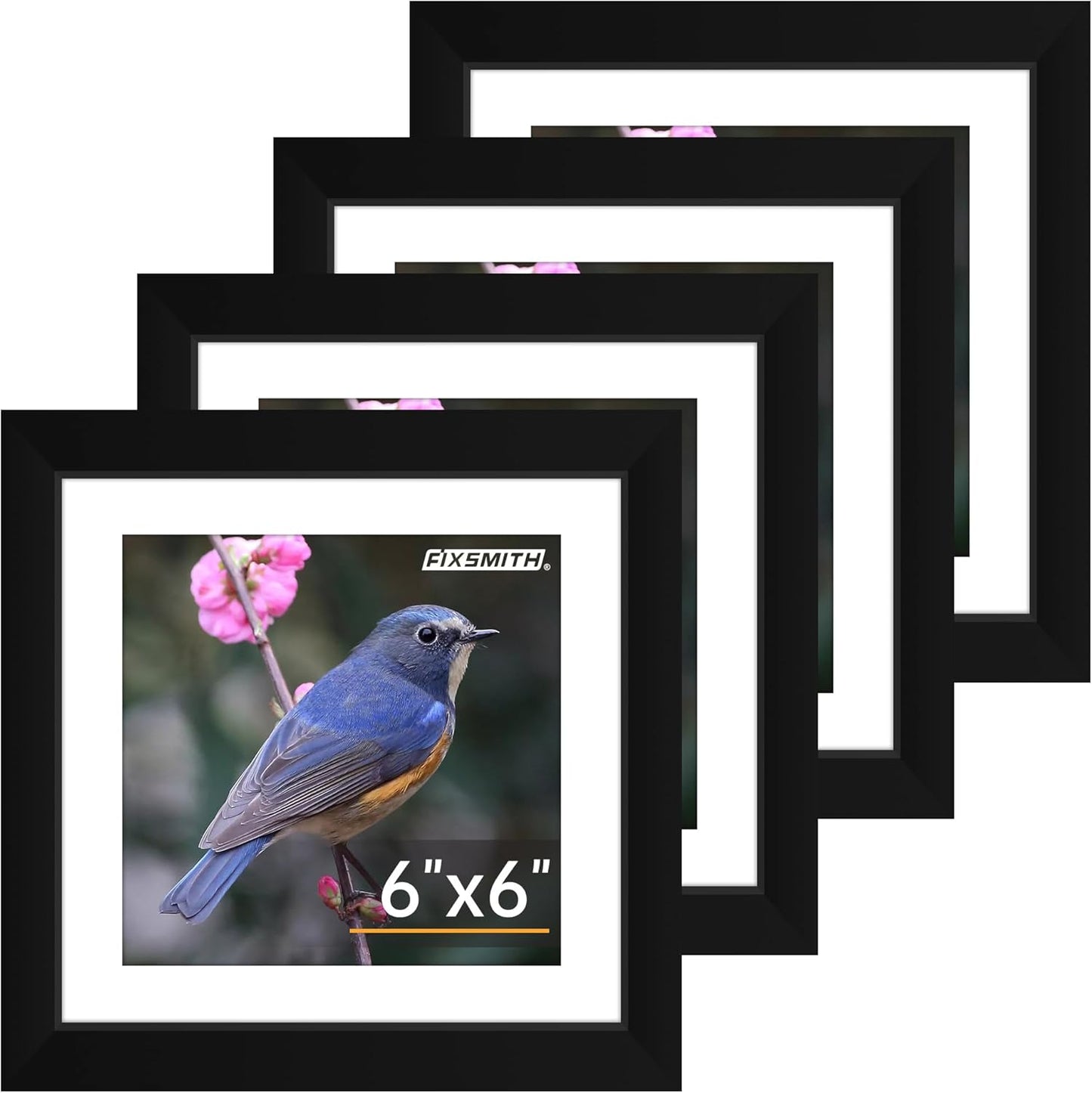 FIXSMITH 8x10 Picture Frame Set of 2, Photo Frame with HD Plexiglass, Display Pictures 5x7 with Mat or 8x10 Without Mat Multi Picture Frames Collage for Tabletop or Wall Display, Black