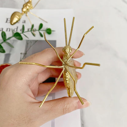 Gold Butterfly Sculpture Solid Metal Insect Ornament Mini Butterfly Figurine for Home Office Garden Desktop Decor
