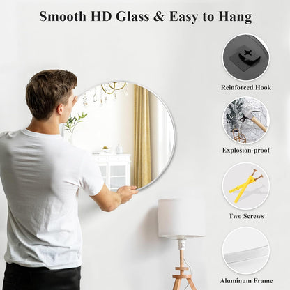 Fabuday Black Circle Mirror for Wall 20 inch - Round Mirrors for Bathroom, Entryway, Living Room, Hallway, Bedroom Decor, Small Matte Framed