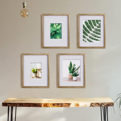 Egofine 12x16 Picture Frame Black, Covered by Plexiglass Made of Solid Wood, Display Pictures 9x12 and 11x14 with Mat or 12x16 Without Mat, for Wall Mounting Photo Frame - Colors A