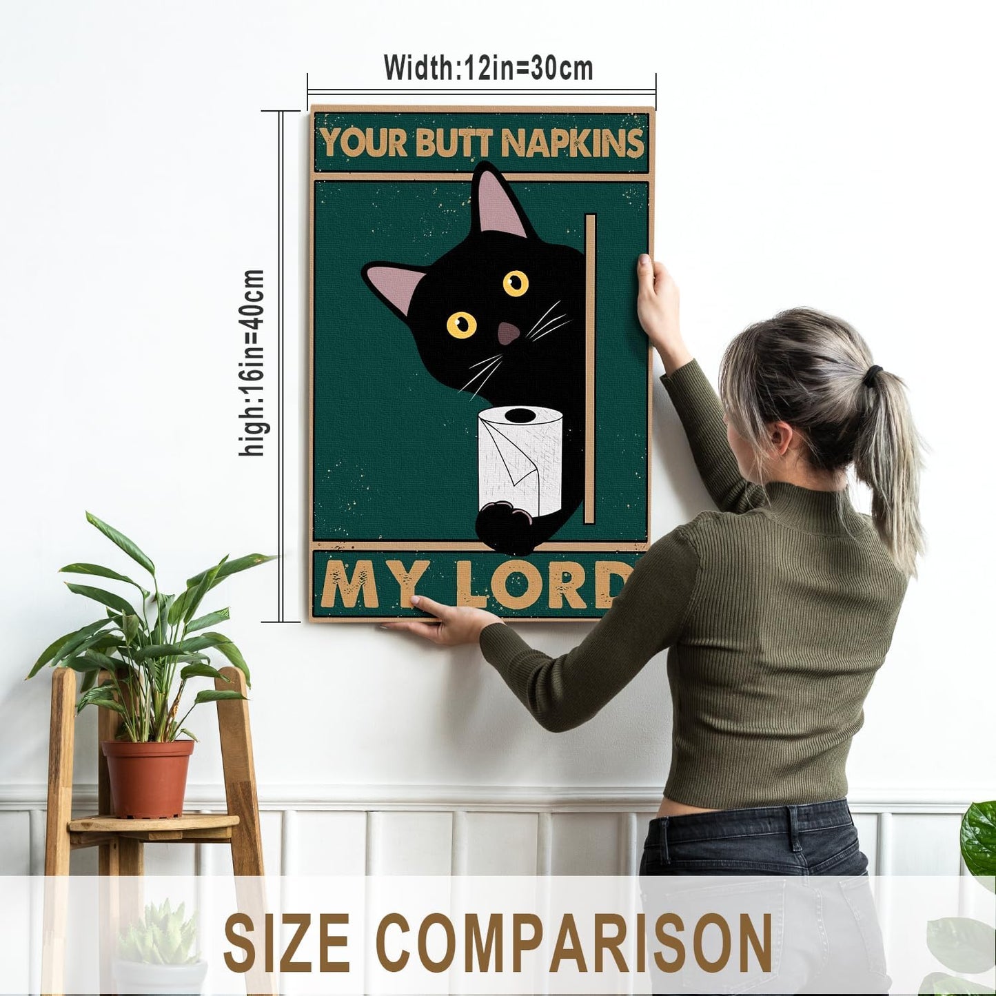DIHSIEG 12x16 Canvas Wall Art funny bathroom wall art Print Poster Vintage Poster Frameless Floral Can be hung on the Wall Heal Your Heart poster Wall Art Canvas