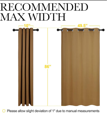 NICETOWN Halloween Pitch Black Solid Thermal Insulated Grommet Blackout Curtains/Drapes for Bedroom Window (2 Panels, 42 inches Wide by 63 inches Long, Black) - Colors A