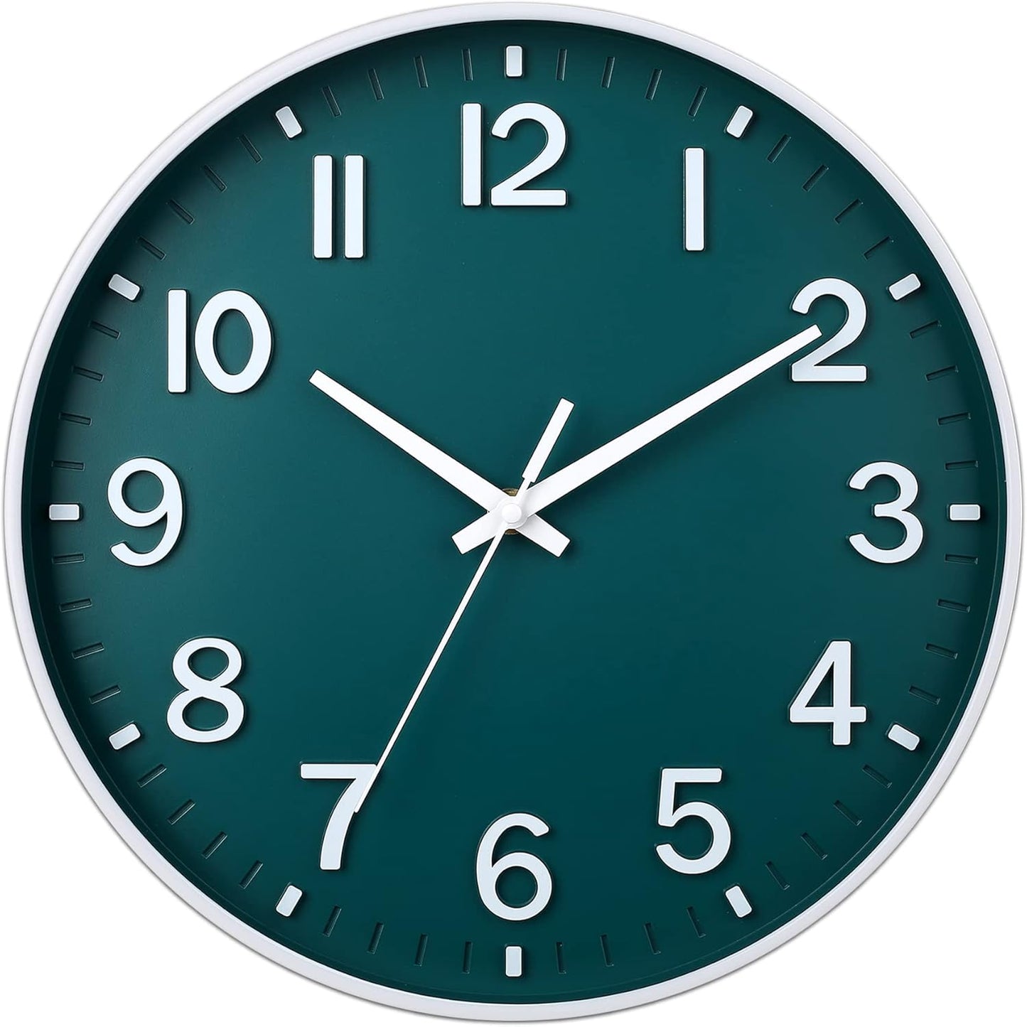 HZDHCLH Wall Clocks Battery Operated,12 inch Silent Non Ticking Modern Wall Clock for Living Room Bedroom Kitchen Office Classroom Decor (Olive Green and Gold)