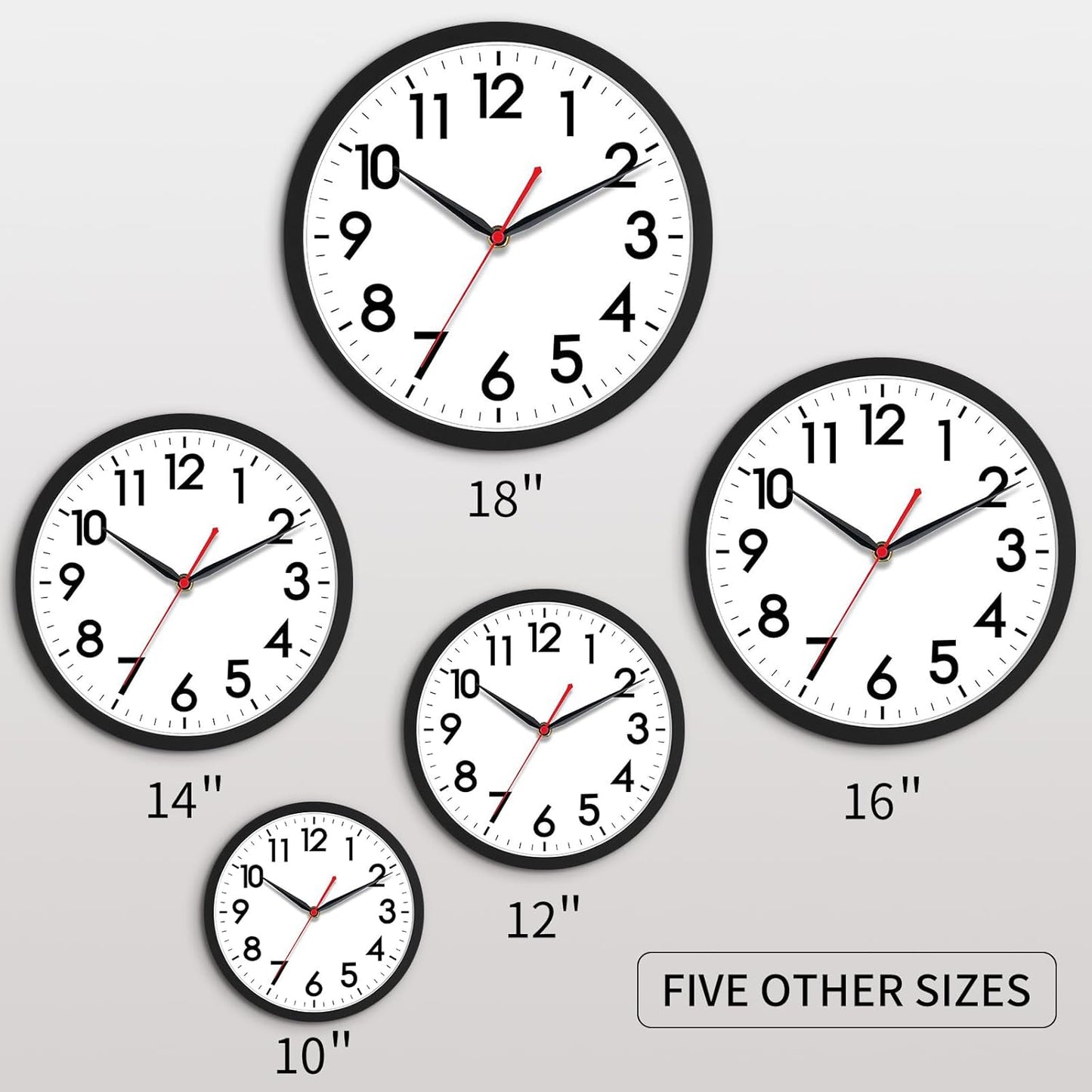 AKCISOT Wall Clock, Modern Small Wall Clocks Battery Operated 8 Inch, Silent Non-Ticking Analog Classic for Office, Home, Bathroom, Kitchen, Bedroom, School(Black)
