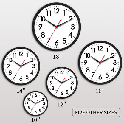 AKCISOT Wall Clock, Modern Small Wall Clocks Battery Operated 8 Inch, Silent Non-Ticking Analog Classic for Office, Home, Bathroom, Kitchen, Bedroom, School(Black)