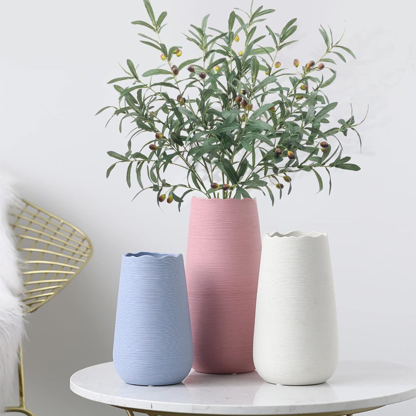 SHACOS 4 PCS 28 inch Artificial Olive Branches for Vases Greenery Olive Stems Faux Tree Branch Twig for Home Wedding Shop Office Garden Decor DIY Floral Crafts