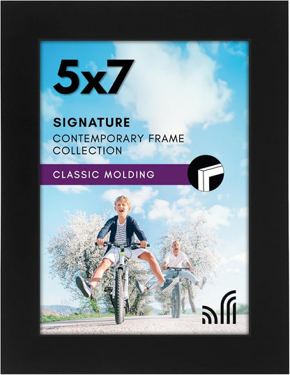 Americanflat 12x18 Poster Frame with Shatter-Resistant Glass - Signature Collection - Gallery-Style Frames Made of Engineered Wood - Photo Frame for Wall Display - Black - Colors C