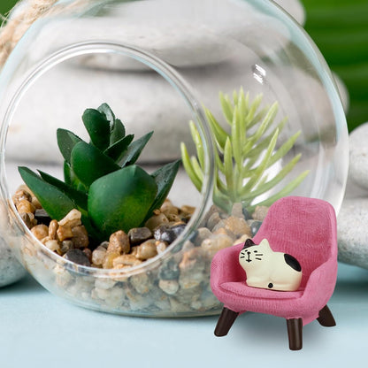 Mevodeata Cute Mini Frog Figurine with Small Sofa Resin Figure for Office Home Decor for Frog Lovers (Rocking Chair)
