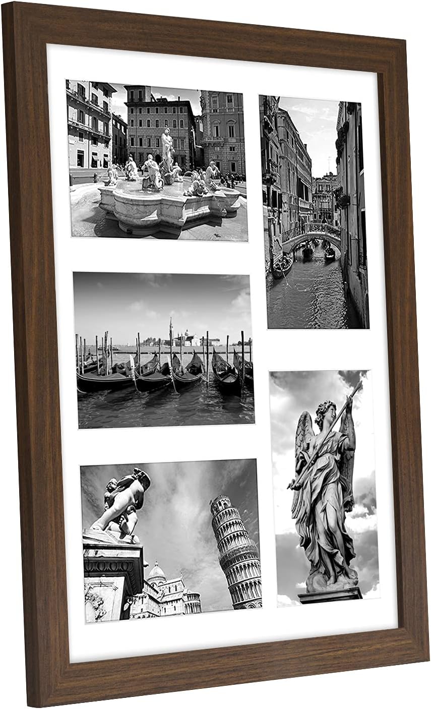 Americanflat 4x6 Collage Picture Frame with Shatter-Resistant Glass - Fits Five 4x6 Photos or Use as One 11x14 Picture Frame - Signature Collection - Collage Frames for Wall Display - Black