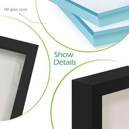 FrameWorks 11” x 14” Dark Oak Wooden Shadow Box Frame – Display Case with Soft Felt Back, Memory Box with Tempered Glass, Display Box with Elegant White Ball Push Pins, Wooden Flower Box