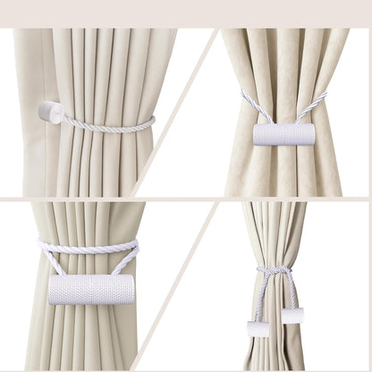 Hion Magnetic Curtain Tiebacks Black 2pcs, Curtain Tiebacks Buckles Holdbacks Holders Hooks Clip for Home Outdoor Bedroom Office Decorative Curtain