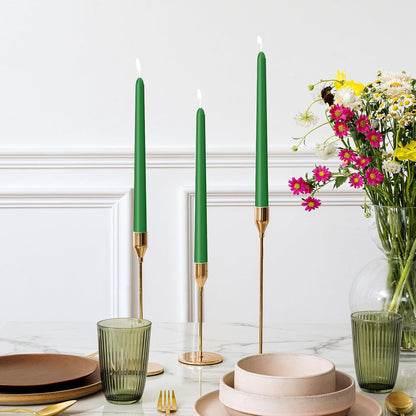 4 Pack Ivory Taper Candles - Taper Candles 10 Inch Dripless, Smokeless & Unscented - 8 Hours Long Burning - Hand Poured Tall Candlesticks - Ideal for Weddings, Dinner Parties, and Home Decor