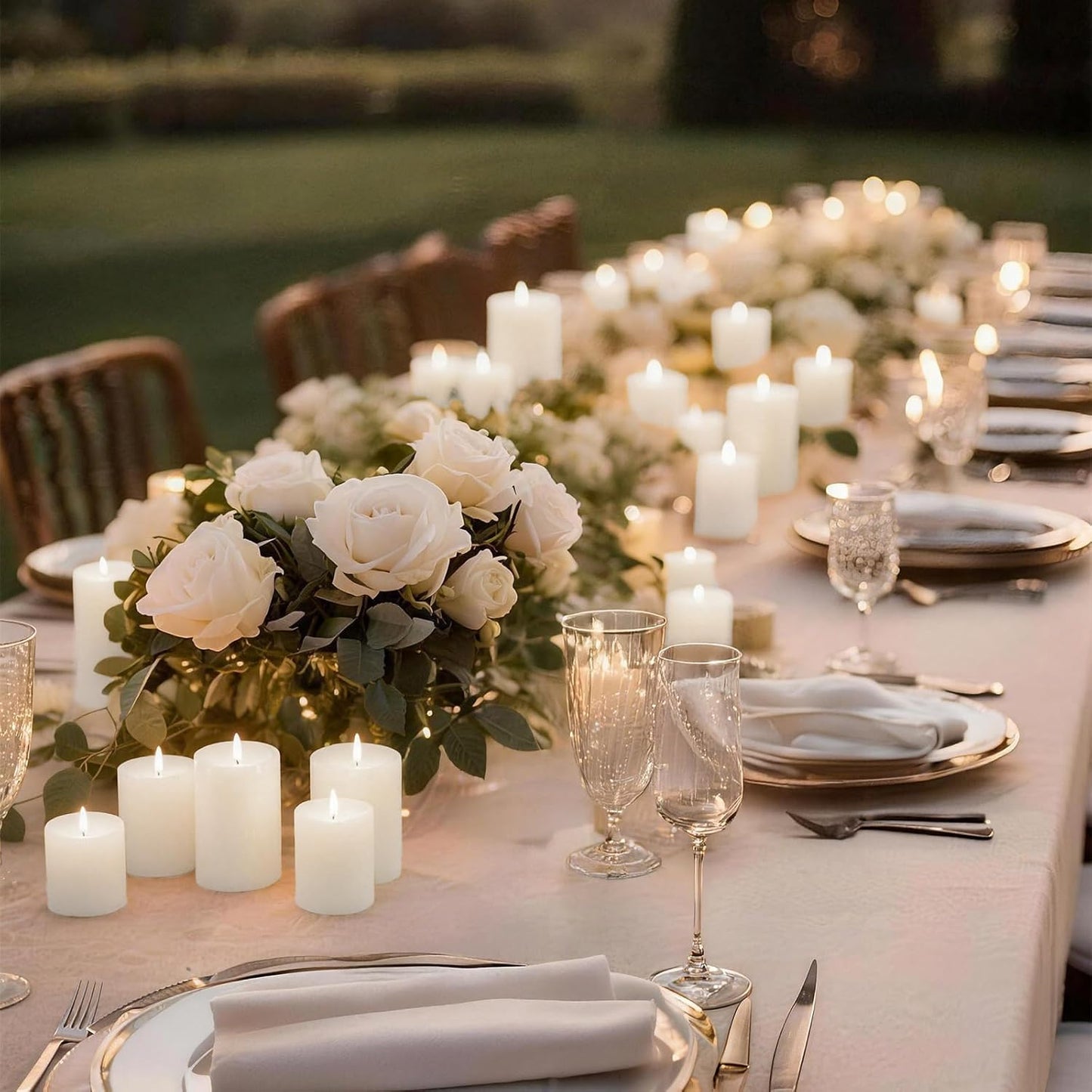18 Pcs White Pillar Candles Bulk Set，Hurricane Candles，3 Different Lengths 2 x 3/4/6 Inch (6 Each)，Dripless Unscented Smokeless，Gives You a Better Atmosphere When Organizing an Event Party.