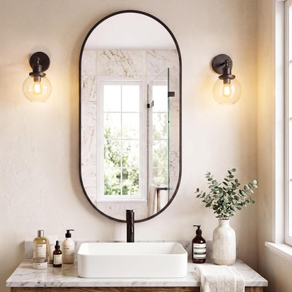 Sweetcrispy 20"x30" Arched Gold Bathroom Mirrors for Wall, Bathroom Mirrors for Over Sink, Metal Framed with HD Shatter-Proof Glass for Entryway, Living Room, Bedroom