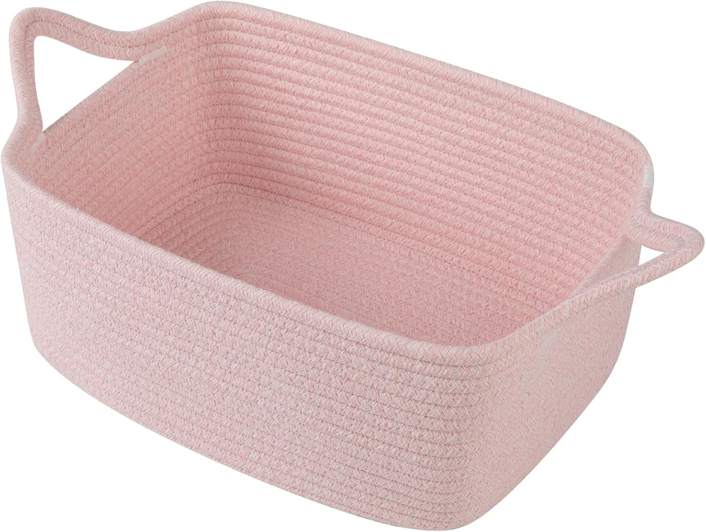 OIAHOMY Woven Basket, Gift Basket Empty with Gift Bags and Ribbons, Rope Baskets for Baby Showers, Storage Baskets with Handles for Nursery, Pet Toy Organizer - White