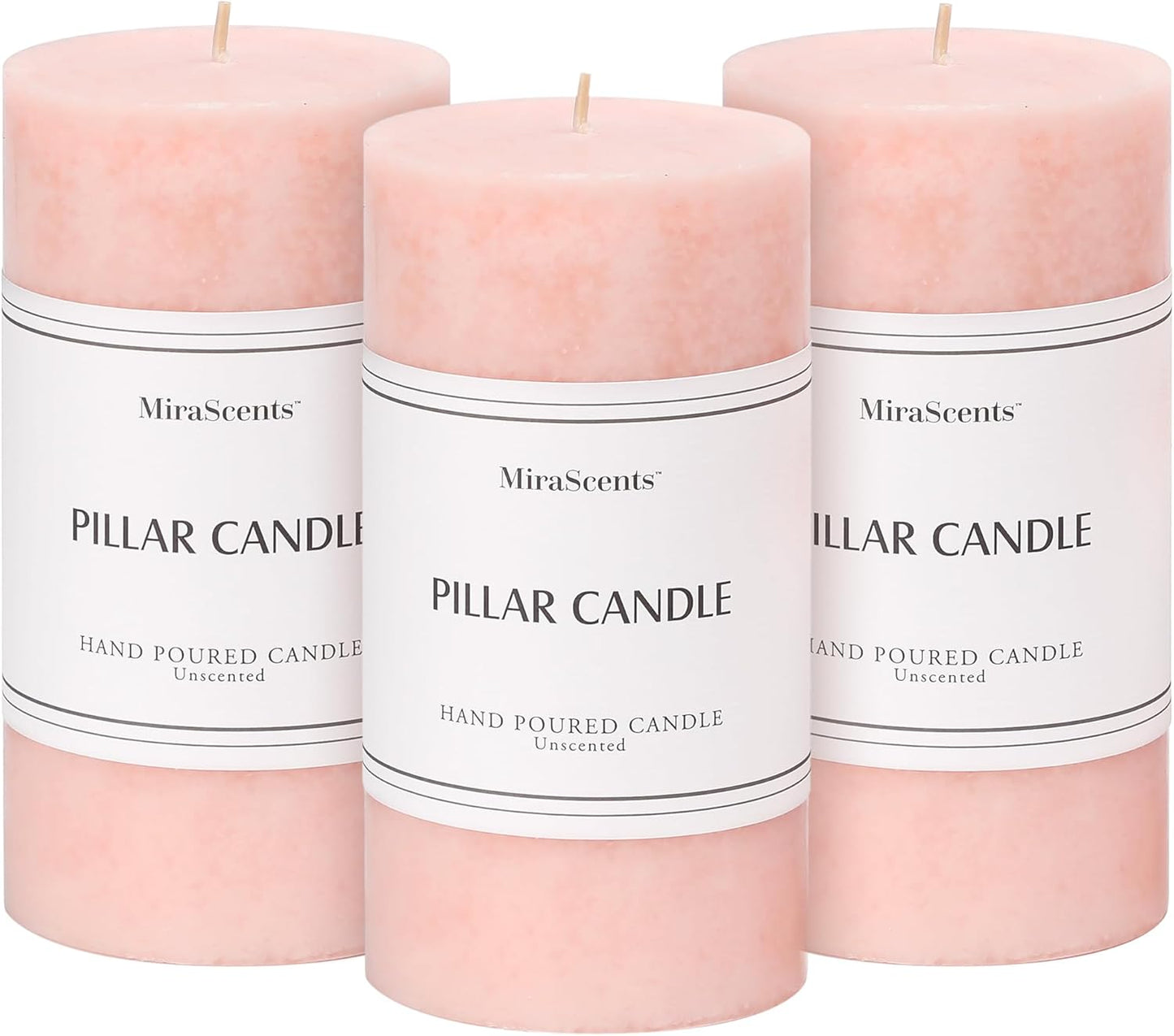 3x4 inch Green Pillar Candles Set of 3, Unscented Pillar Candle, Dripless and Smokeless Large Candles, Candle for Home Decor, Dinner Table,Weddings, Holidays