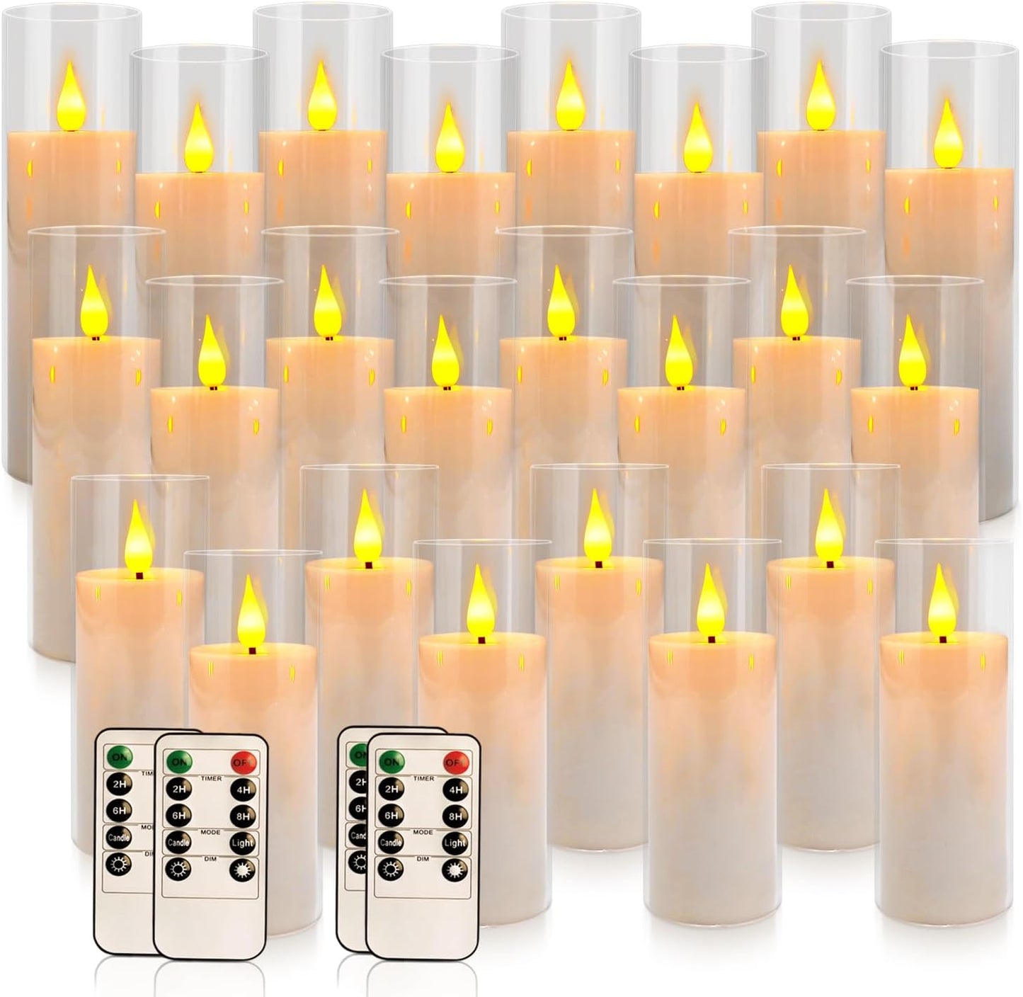 48- Pack of 3 Sizes of LED Flameless Candles.This Candle is Suitable for café, Fancy Restaurant, Bookstore and Other Scenes to Create a Relaxing and Romantic Atmosphere.