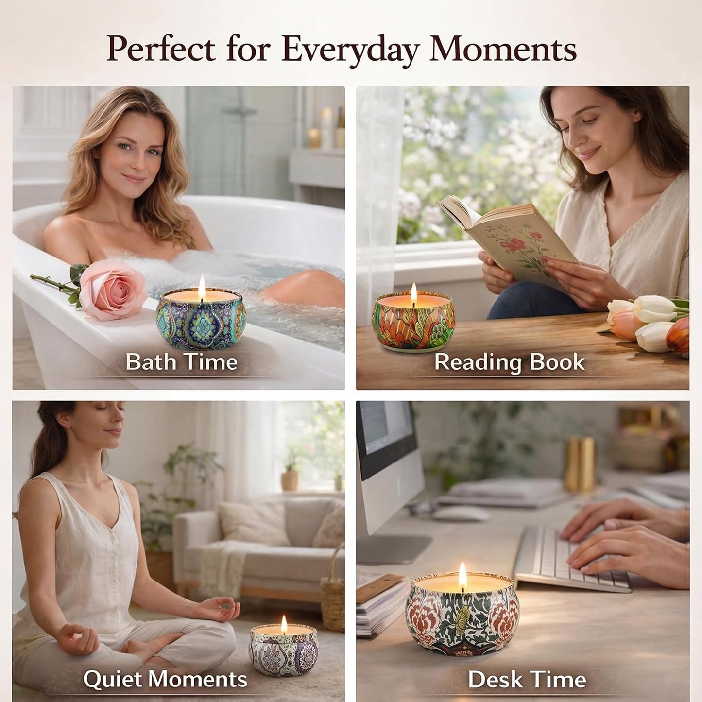 Scented Candles Gift Set, 12 Pack Soy Wax Candles for Home, 12 Scents, Aromatherapy Travel Tins with Gift Box for Women, Birthday, Housewarming, Relaxation