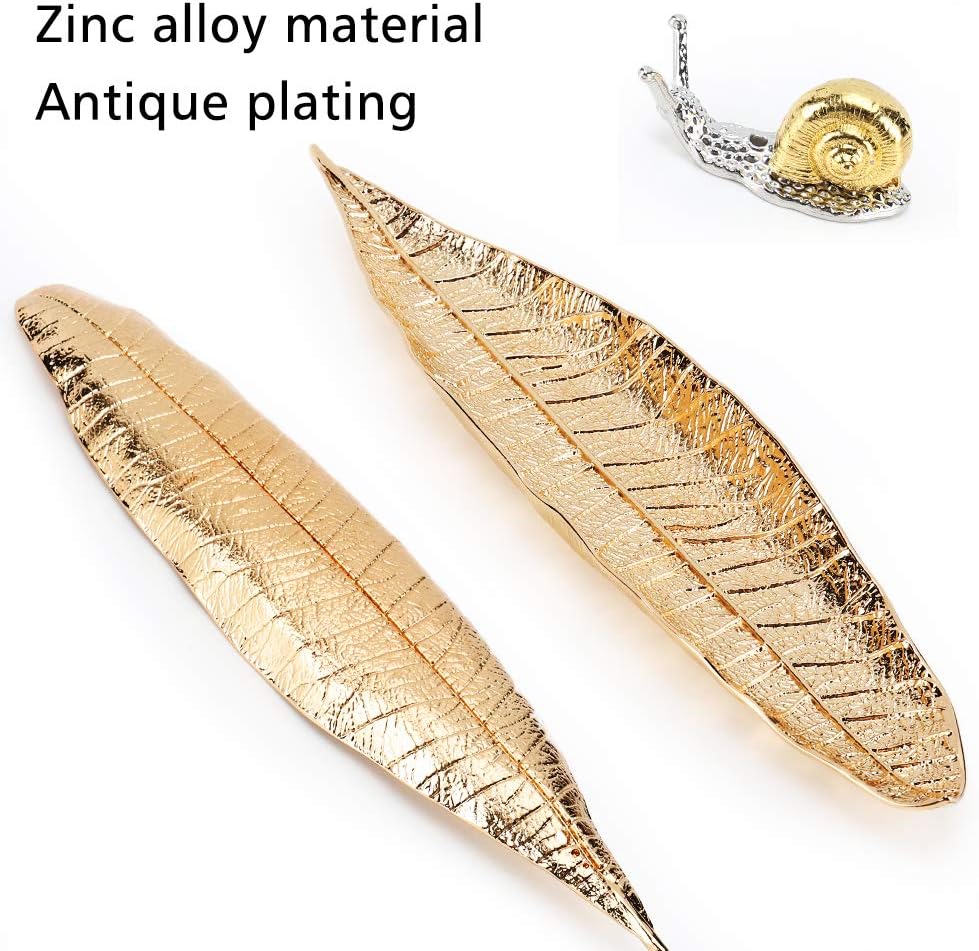 Accmor Incense Holder Set, Leaf and Snail Incense Burner, Incense Ash Catcher, Incense Sticks Holder for Counters, Meditation Room, Yoga, Home, Office, Gold