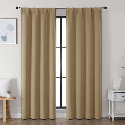 Simplebrand Ava Sage Green Blackout Curtains for Bedroom 63 Inch Length 2 Panels Set, Solid Thermal Insulated Energy Saving Rod Pocket Window Treatment Curtains Blackout Drapes, W40 x L63 Inch, Sage - Colors C