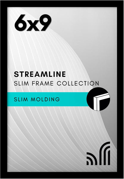 Americanflat 24x36 Poster Frame with Polished Plexiglass - Streamline Collection - Thin Border Picture Frame for Wall Display - Hanging Hardware Included - Black - Colors A