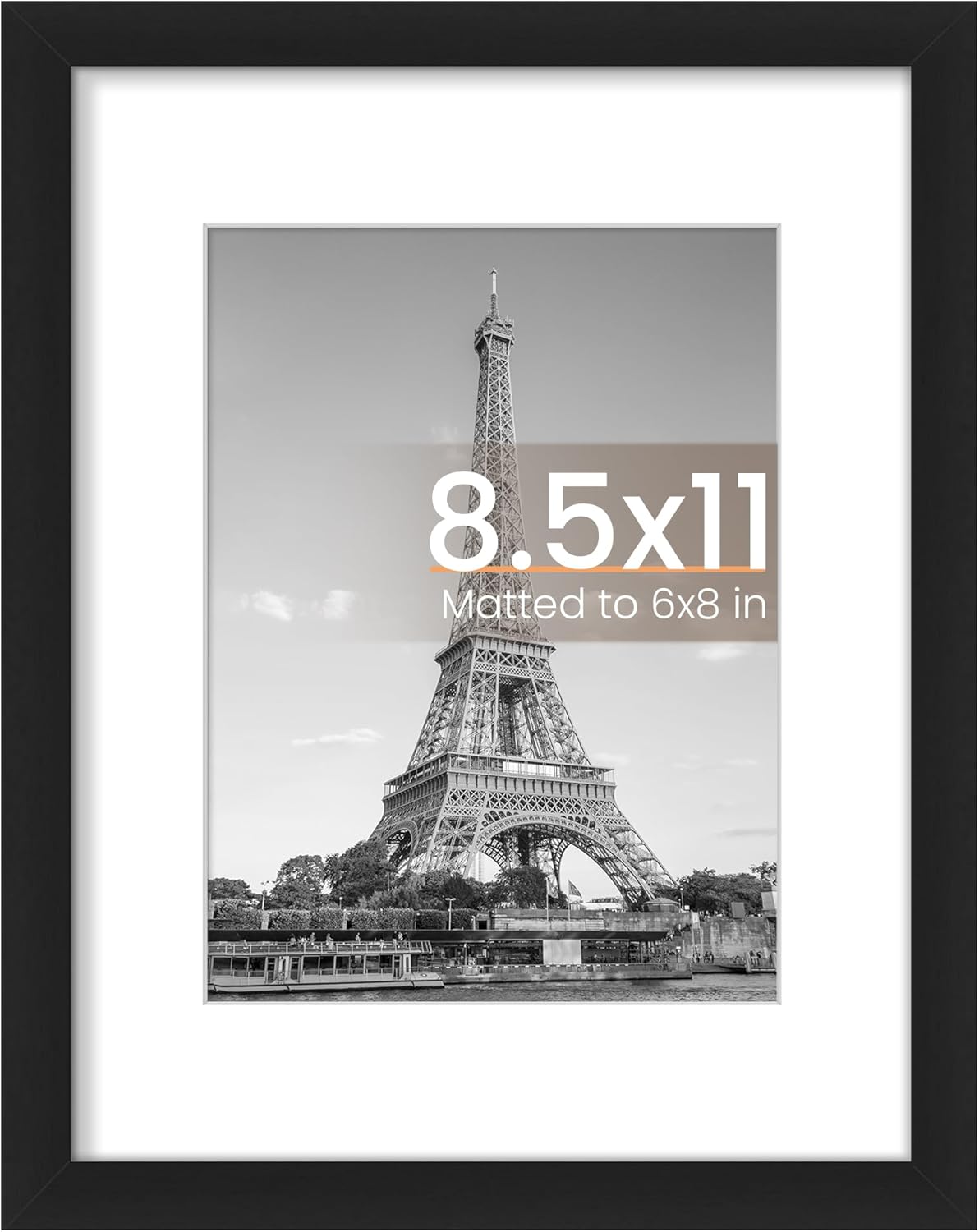 upsimples 8x10 Picture Frame, Display Pictures 5x7 with Mat or 8x10 Without Mat, Wall Hanging Photo Frame, Black, 1 Pack - Colors B