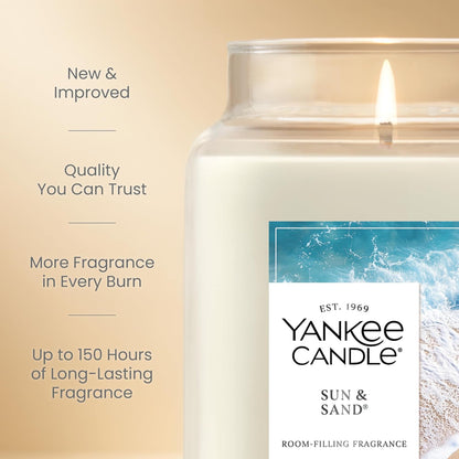 Yankee Candle Sage & Citrus, Scented Candle, 22oz Large Jar with up to 150 Hour Burn Time, Giftable, Birthdays
