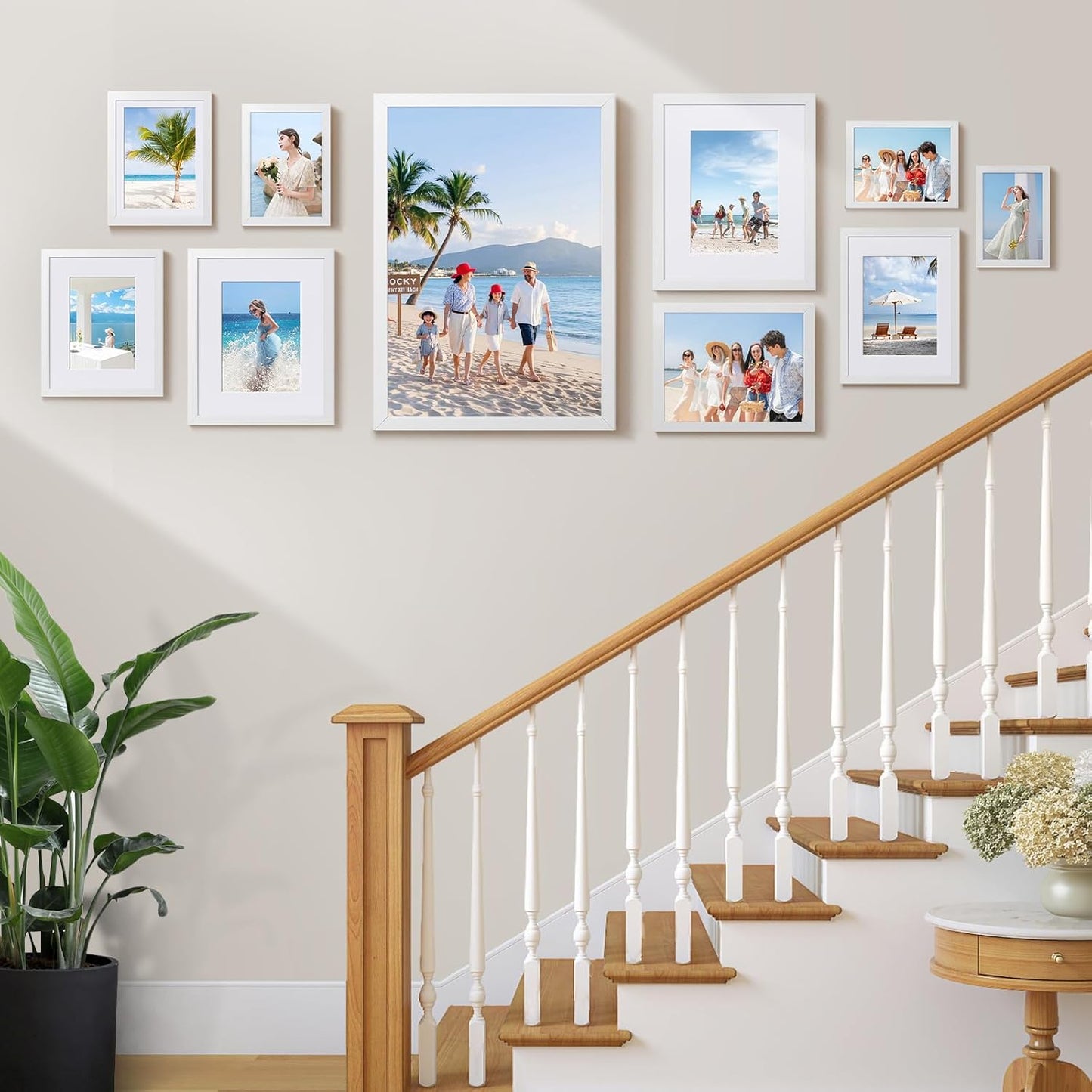 HappyHapi 4x6 Picture Frames Set of 10, Tabletop or Wall Display Pictures 3.5x5 with Mat or 4x6 Without, Multi Photo Frames Collage (Black)