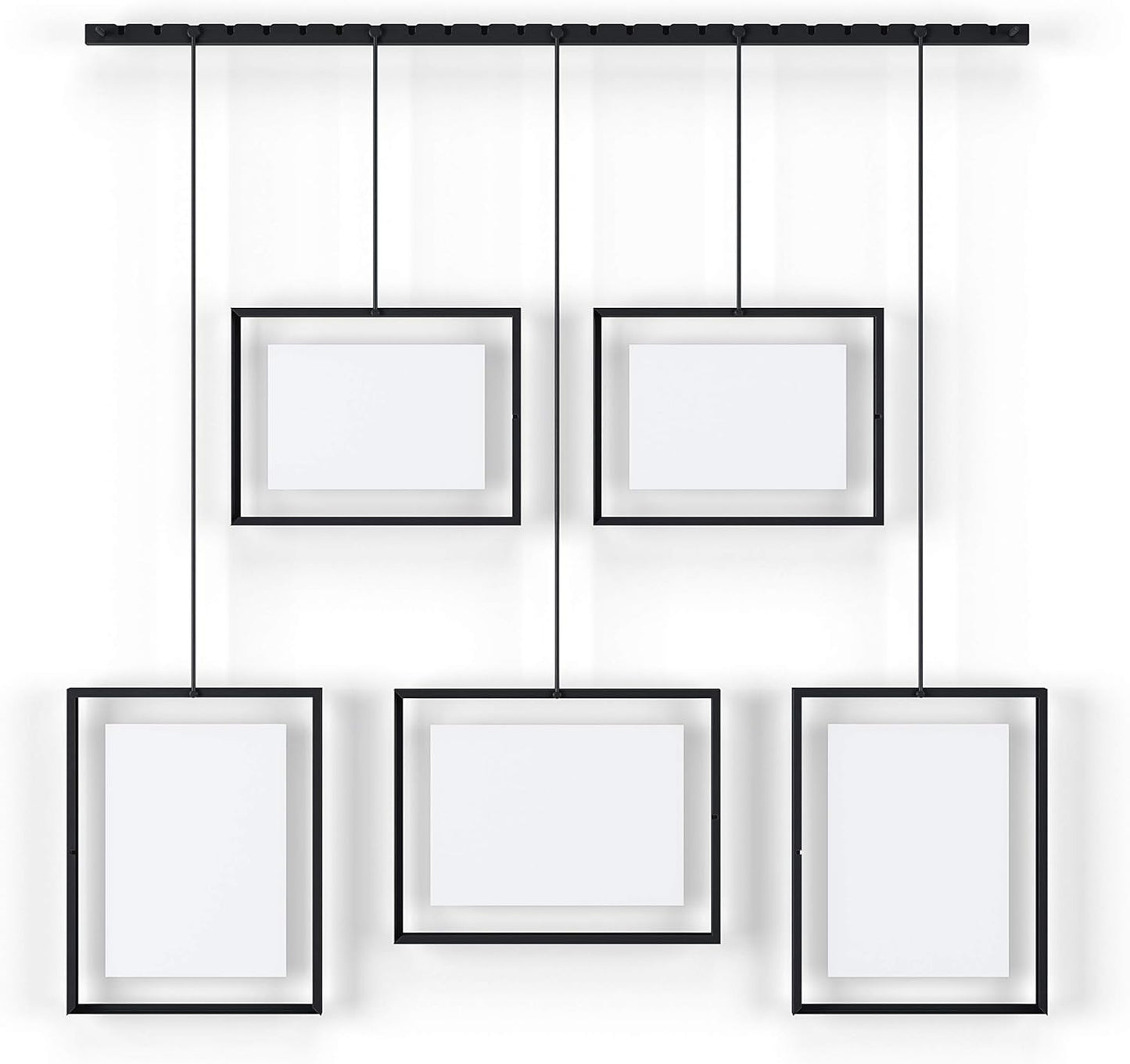 Umbra Exhibit Picture Frame Gallery Set, Adjustable Wall Collage Displays Nine Photos (Four 5x7" and Five 8x10"), Set of 9, Black