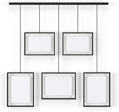 Umbra Exhibit Picture Frame Gallery Set, Adjustable Wall Collage Displays Nine Photos (Four 5x7" and Five 8x10"), Set of 9, Black