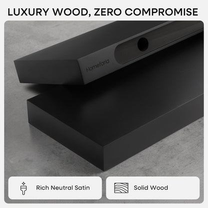 Homeforia 24 inch Natural Floating Shelf, High End Solid Real Wood 24inch Small Floating Shelves for Wall Mounted, Natural Wooden Floating Shelves, Heavy Duty Bracket, 24 X 6.5 X 1.75 in, Set of 2