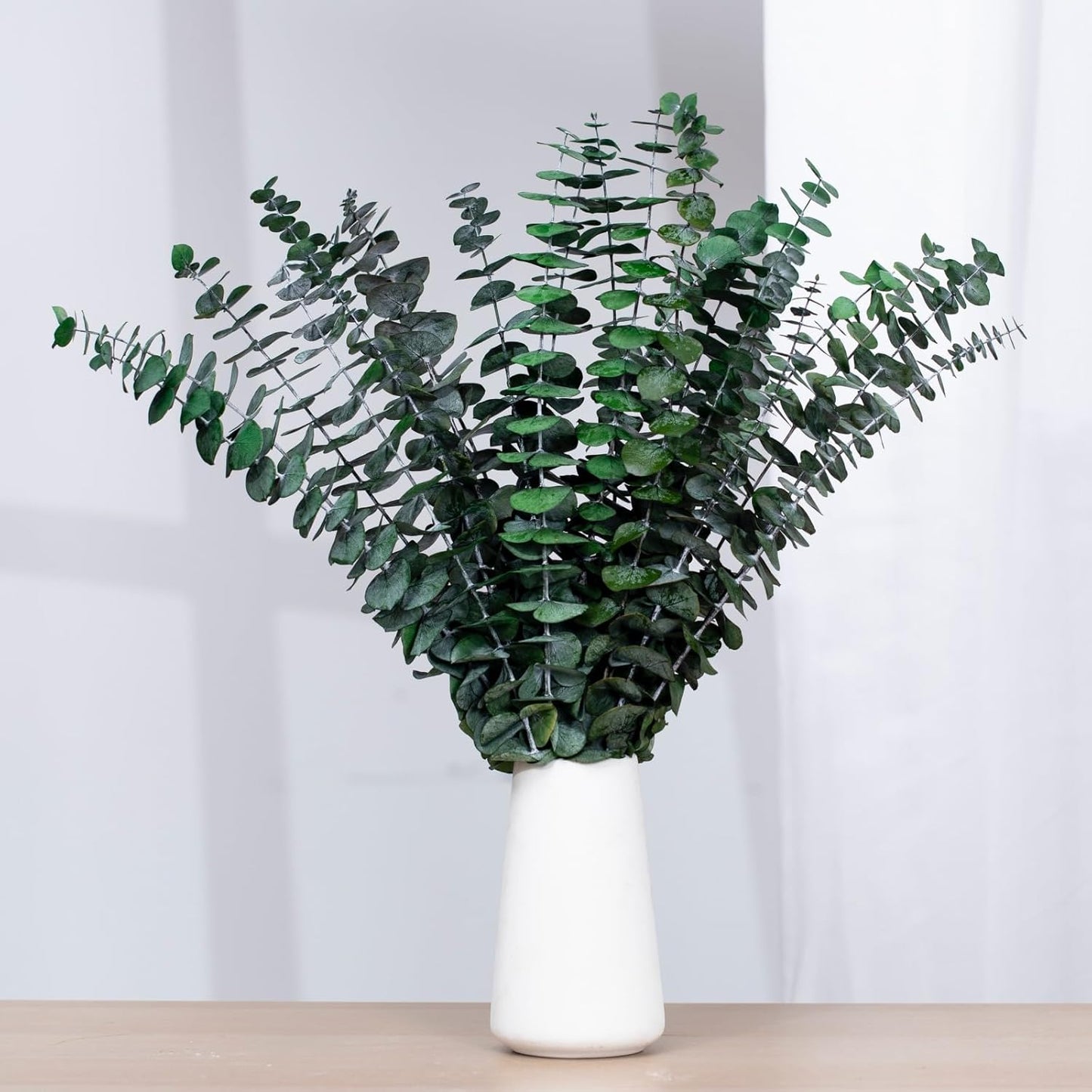 Tavkite 16 Pcs Dried Eucalyptus Stems, 17'' Natural Fresh Eucalyptus Leaves Branches Hanging for Shower, Preserved Real Plant Live Greenery for Home SPA Wall Bathroom Wedding Party Vase Decor
