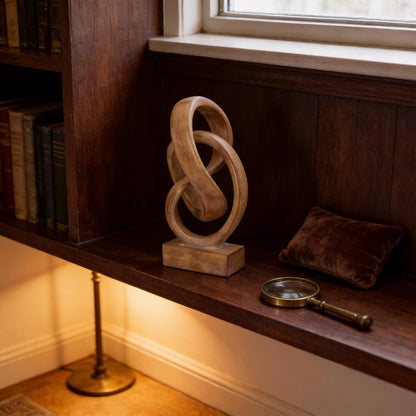 Modern Abstract Knot Sculpture, Artistic Mobius Inspired Resin Decor, Elegant Home and Office Decor, Perfect for Shelves, Desktops, and Mantles, Ideal Gift for Birthdays, Housewarmings (Black)