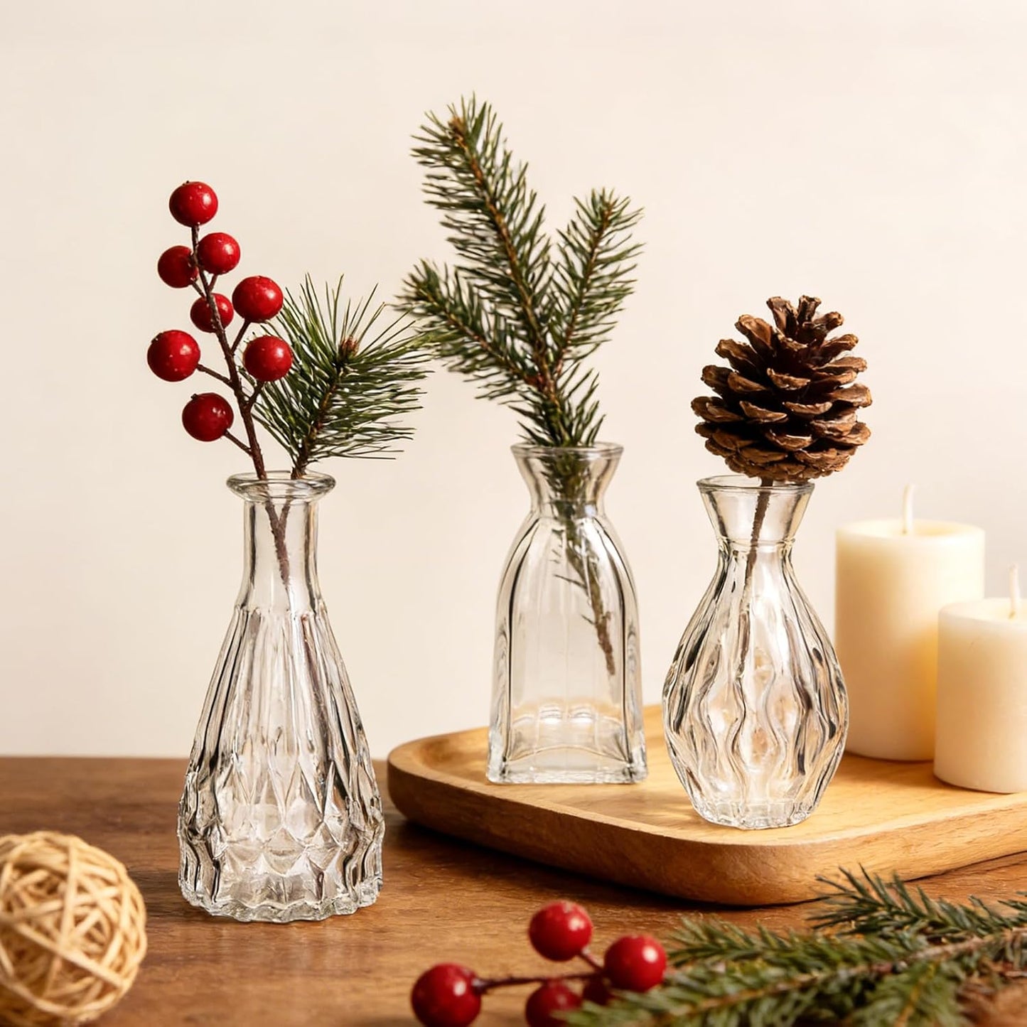 Glass Bud Vase Set of 32 pcs,Bud Vases in Bulk,Small Vases for Centerpieces, Mini Flower Vase Bulk for Rustic Wedding Home Table Decorations