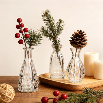 Glass Bud Vase Set of 32 pcs,Bud Vases in Bulk,Small Vases for Centerpieces, Mini Flower Vase Bulk for Rustic Wedding Home Table Decorations