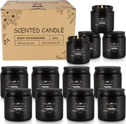 Howemon 24 Pack Scented Candles Set for Home, Relaxing Stress Relief, Aromatherapy - Natural Soy Wax and Fragrance - Gifts for Women, Mom, Best Friend, Wife, Birthday