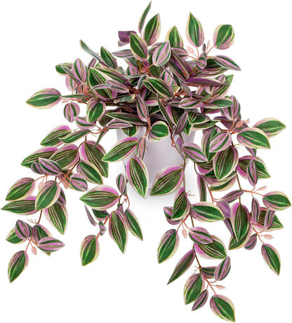 Briful Artificial Plants Indoor Fake Potted Silk Plants Faux Watermelon Peperomia Draping Plant for Home Office Bathroom Shelf Cabinet Tabletop Decoration(Green - 1 Pack)