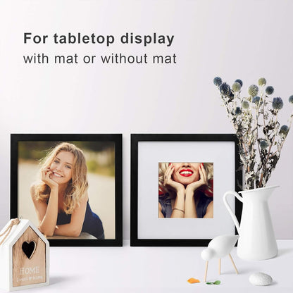 Egofine 12x16 Picture Frame Black, Covered by Plexiglass Made of Solid Wood, Display Pictures 9x12 and 11x14 with Mat or 12x16 Without Mat, for Wall Mounting Photo Frame - Colors B