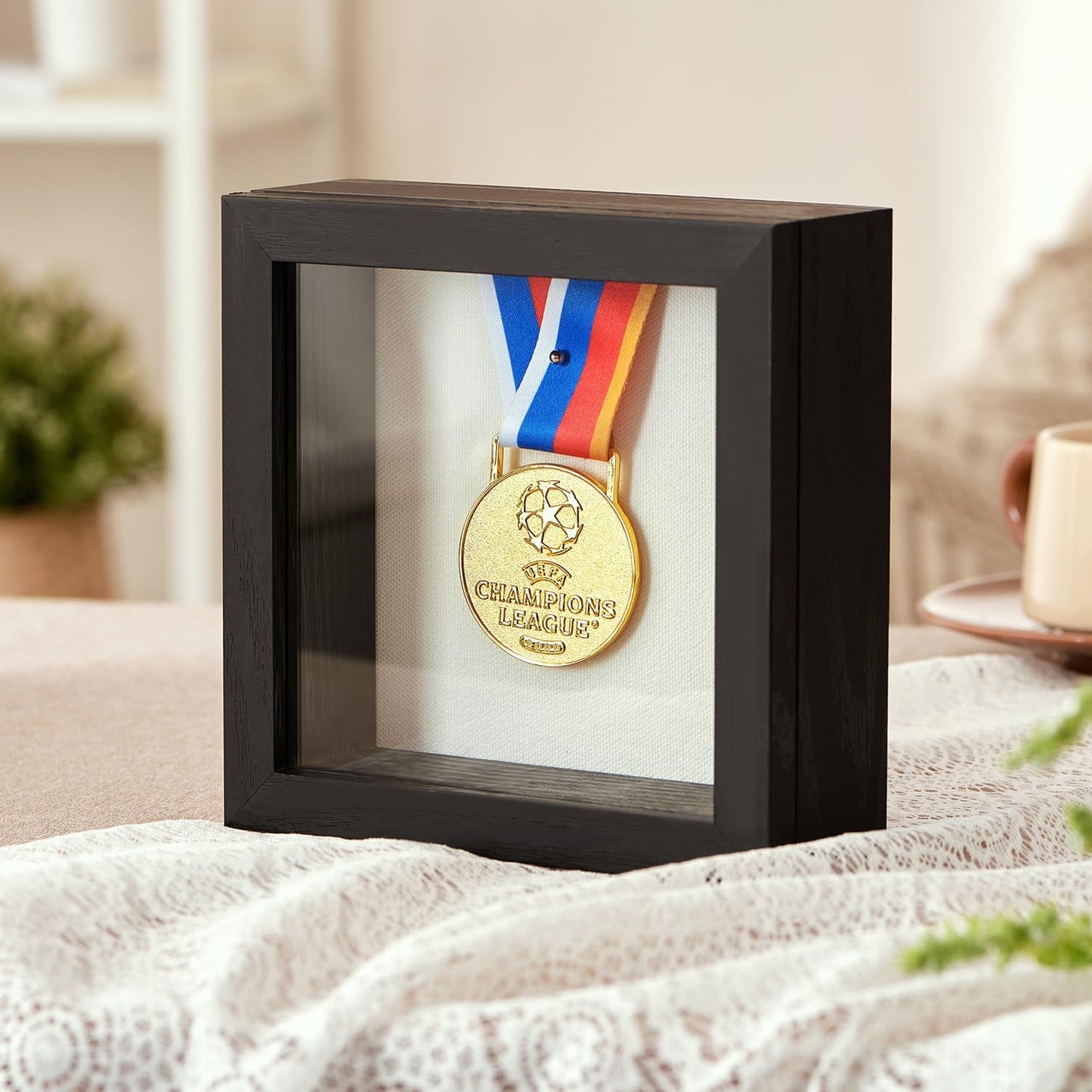 8x10 Deep Shadow Box Picture Frame Display Case with Linen Back and Stand,Real Glass Black Shadow Memory Box Frame 8x10 for Flower Baby Pet Wedding Photo Art Craft Memorial Wall Decor Gift