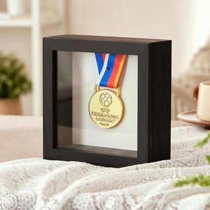 8x10 Deep Shadow Box Picture Frame Display Case with Linen Back and Stand,Real Glass Black Shadow Memory Box Frame 8x10 for Flower Baby Pet Wedding Photo Art Craft Memorial Wall Decor Gift