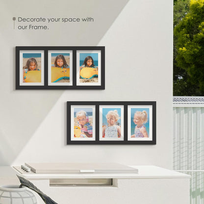 DUENPY 14x26 Collage Picture Frame 4x6 Collage Picture Frame Displays Twelve 4x6 inch Photos Available Horizontal Wall Mounting Display and Vertical Black - Colors B