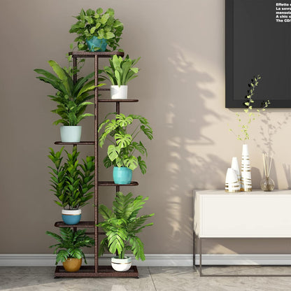 LINZINAR Plant Stand Indoor Outdoor Corner 4 Tier Metal Plant Shelf Patio Plant Rack for Garden Corner Balcony Living Room