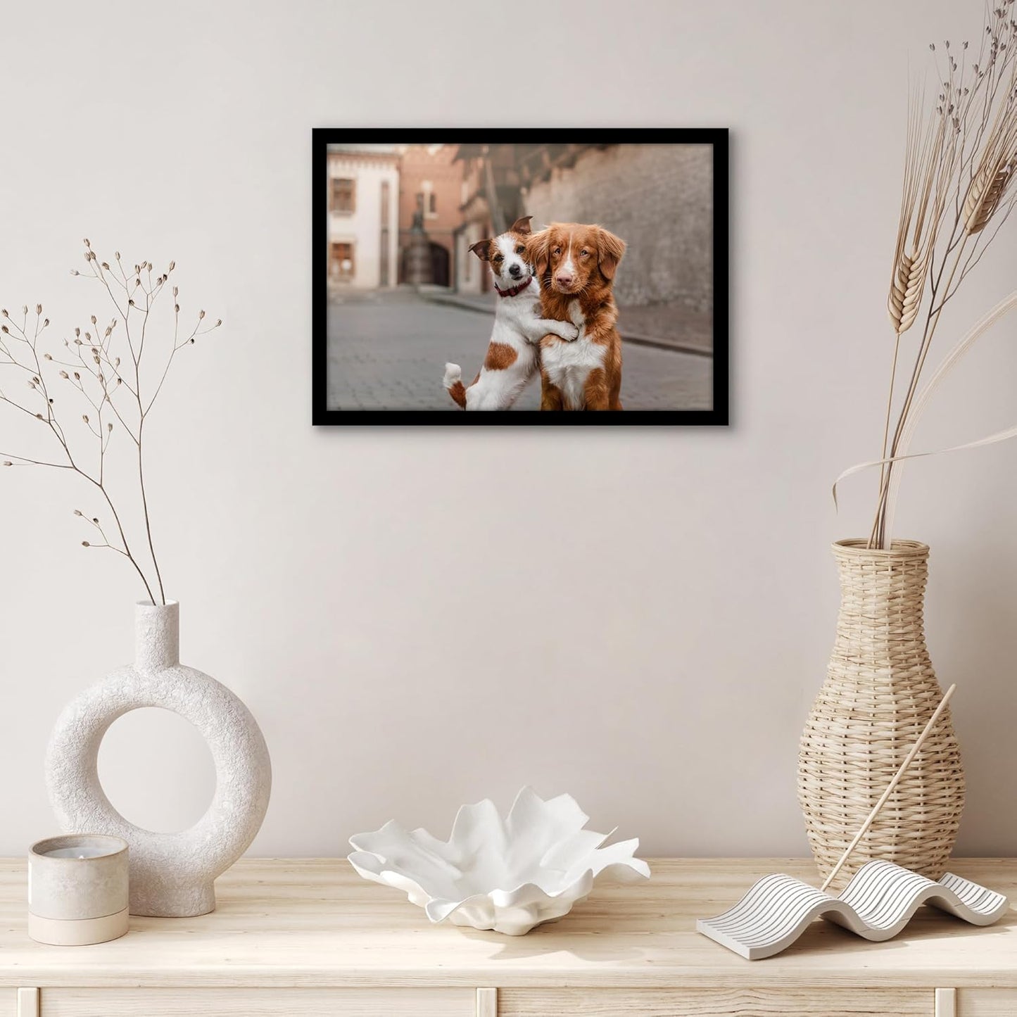 Americanflat 24x36 Poster Frame with Polished Plexiglass - Streamline Collection - Thin Border Picture Frame for Wall Display - Hanging Hardware Included - Black - Colors D