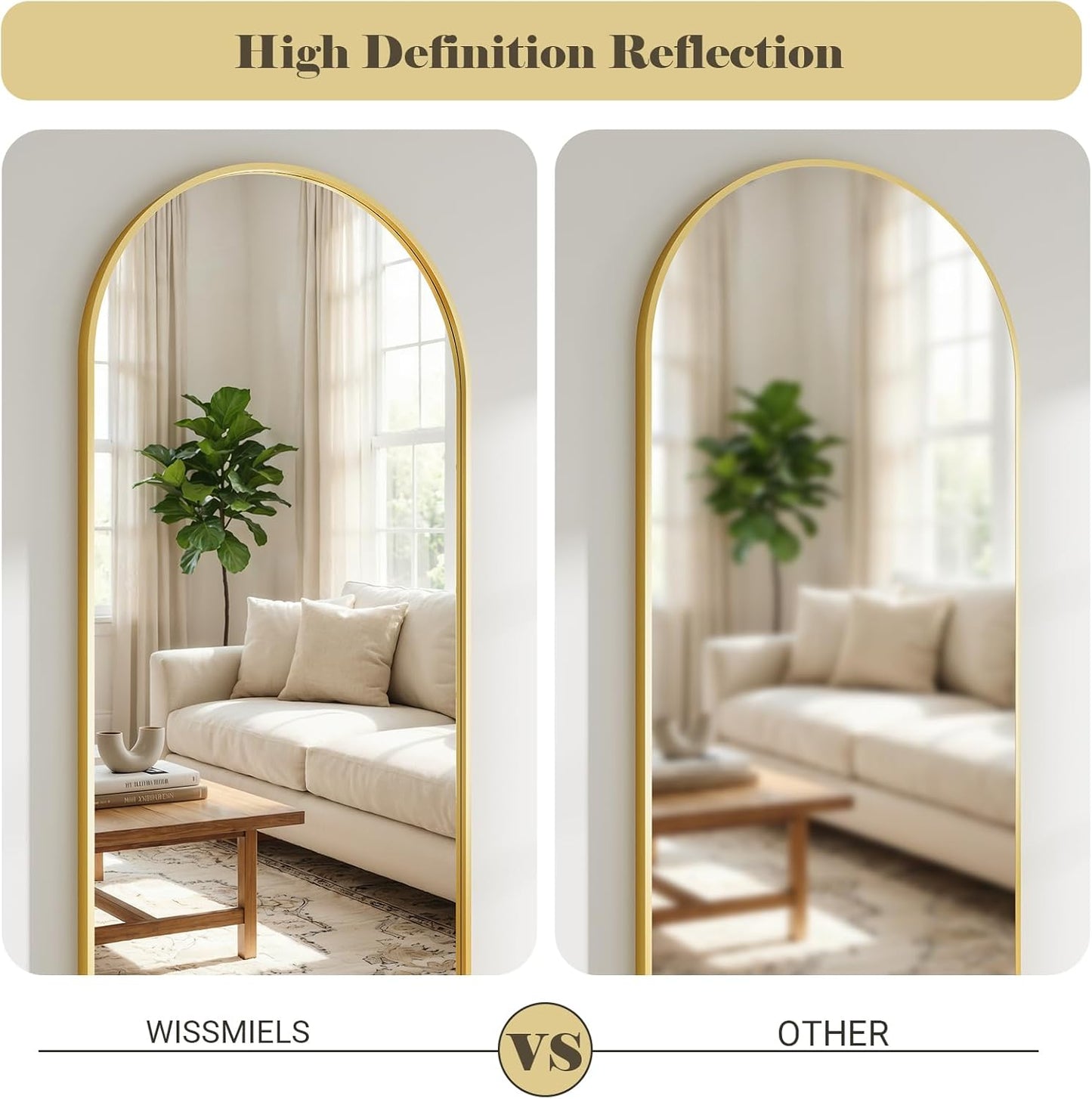 57" x 20" Arched Full Length Mirror - Wall Mounted/Floor Mirror Aluminum Alloy Frame Full Body Mirrors for Bathroom Living Room Bedroom and Entryway,Black
