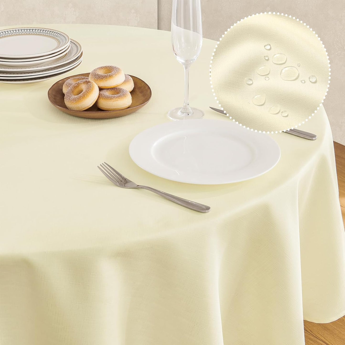 Veblandy Rectangle Tablecloth Waterproof Linen Textured Table Cloth Stain and Wrinkle Resistant Washable, Decorative Fabric Table Cover for Dining, Party and Camping (Sage Green, 52 * 70)