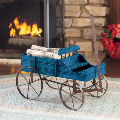 Collections Etc Amish Wagon Decorative Indoor/Outdoor Garden Backyard Planter, Red