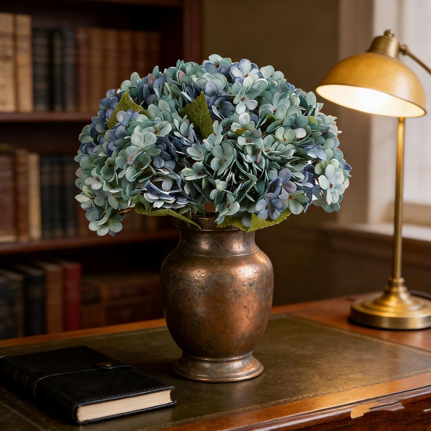 Kimura's Cabin 6pcs White Hydrangea Artificial Flowers Silk Fake Hydrangeas Faux Hydrangea Flowers with Stems for Wedding Bouquets Arrangement Home Table Centerpieces Baby Shower Party Decoration