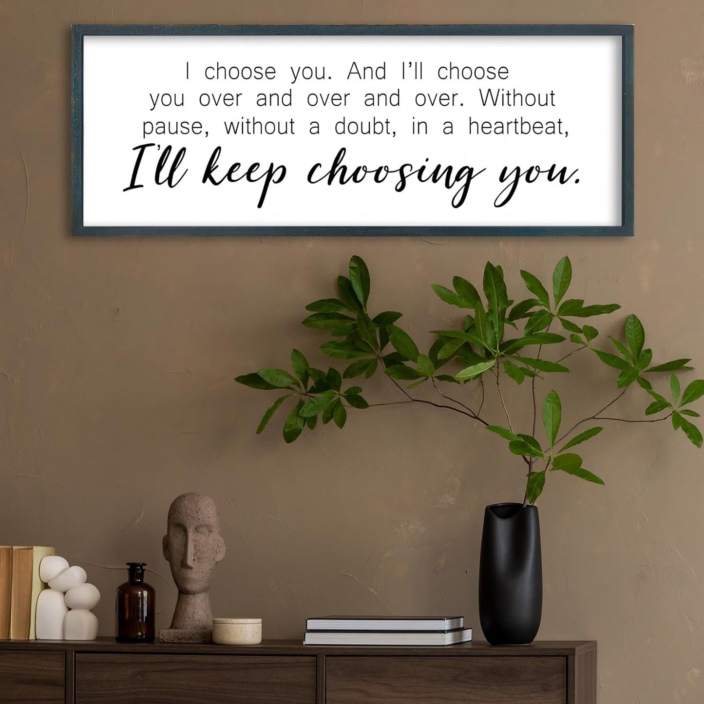 FZMHASLWW Gather Sign Wall Decor 32"×12" Large Wooden Framed for Dining Room Simple Home Kitchen Hanging Art (Wood)