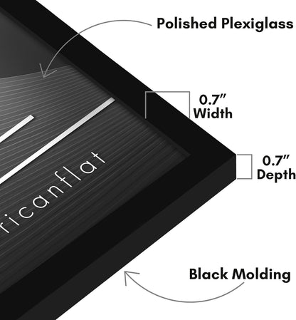 Americanflat 24x36 Poster Frame with Polished Plexiglass - Streamline Collection - Thin Border Picture Frame for Wall Display - Hanging Hardware Included - Black - Colors C